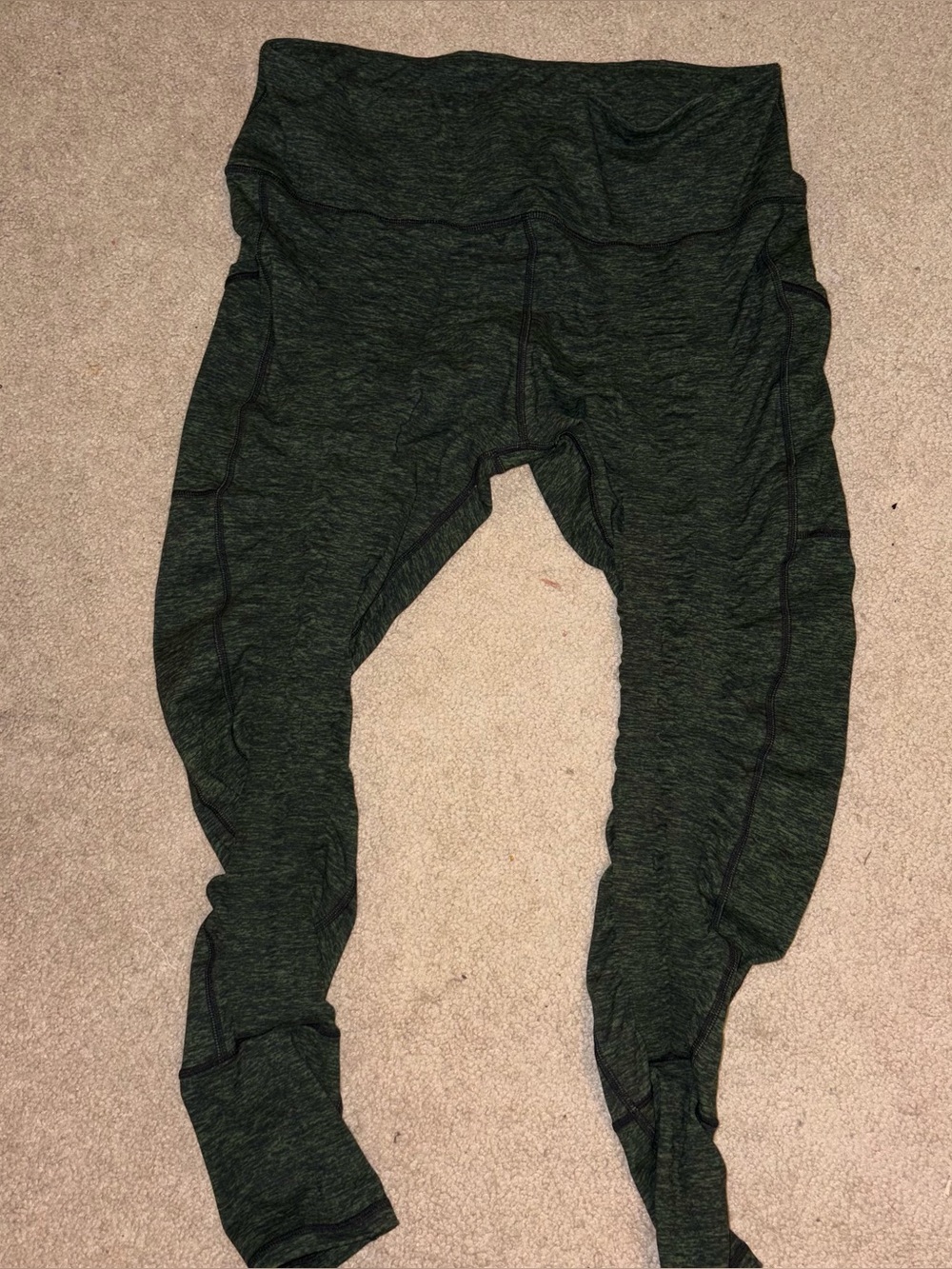 Sweetflexx Resistance Band Leggings Fat Burner Green Spacedye Size XL 14 Gym Fit